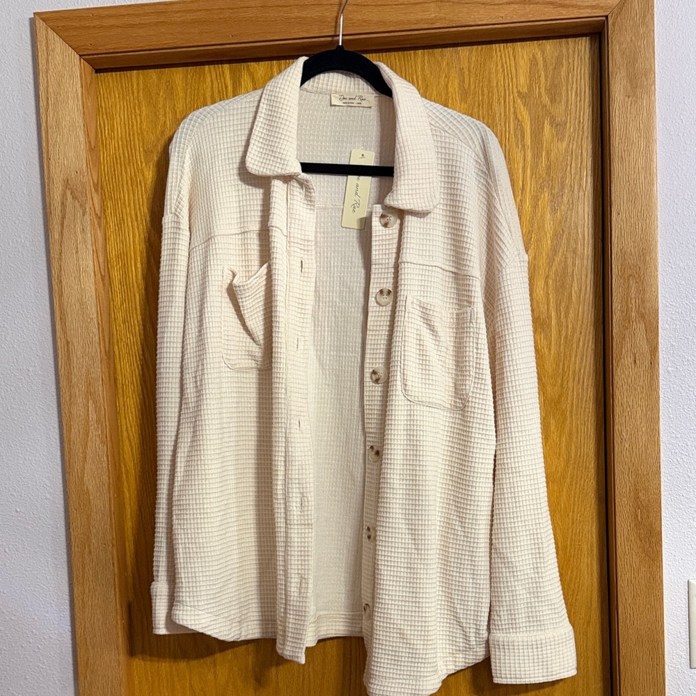 Doe & Rae Cream Button-Up Shirt
